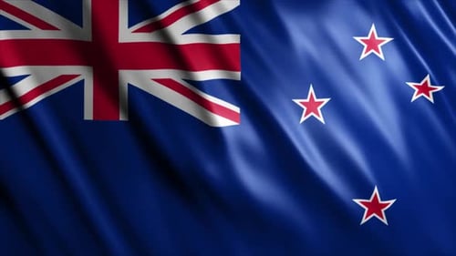 Waving New Zealand National Flag Loop Animation