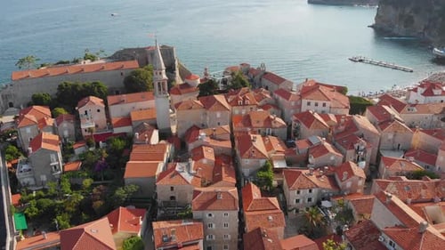 Old and Modern Budva Adriatic Sea