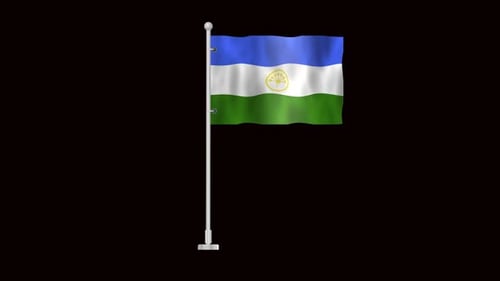 Realistic 3D Waving Flag of Bashkortostan Loop