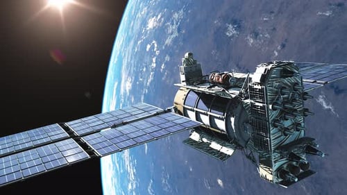 Realistic Satellite Orbiting Planet Earth in Cosmos