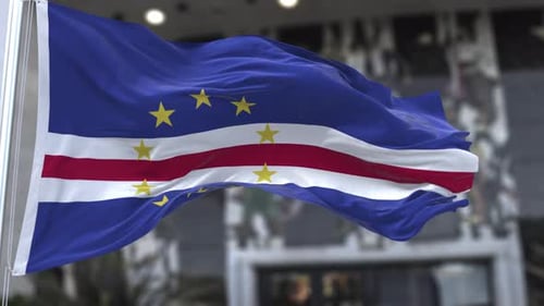 Cape Verde Flag Waving Realistic Animation