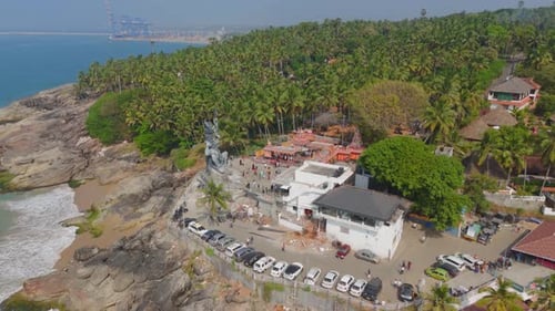 Vue aérienne du temple Aazhimala Shiva, Hiruvananthapuram, Kerala
