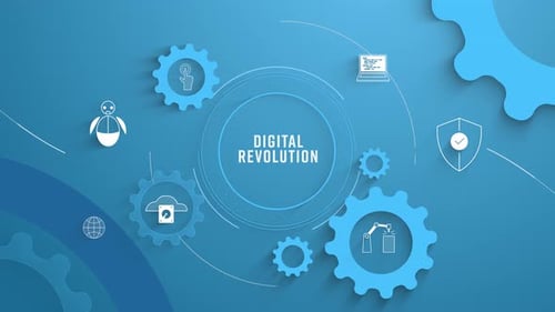 Technology Concept Digital Revolution Animated Infographic Template