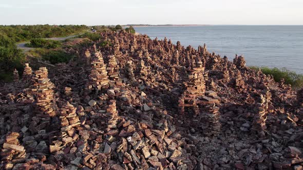 Stones piles at coast at Öland, Sweden, Nature Stock Footage ft. rock ...