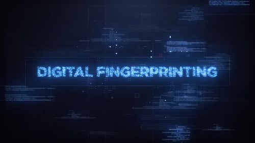 Digital Fingerprinting Word On Dynamic Technology Background