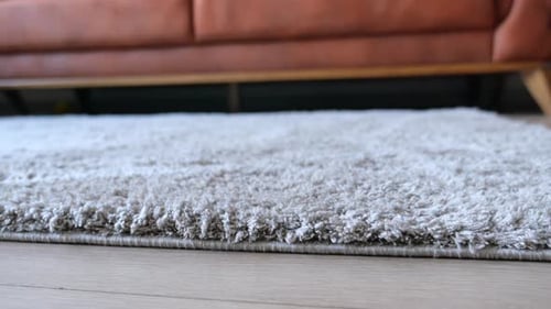 Carpet Texture Background on Wooden Floor with Copy Space