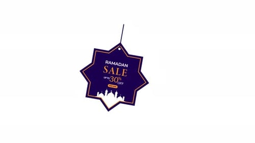4k Ramadan Sale 30% Off Tag Animation Video