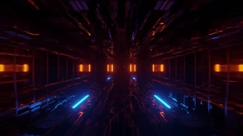 4K VJ Loop Flashing Neon Lights Tunnel