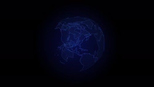 Digital Hologram of the Planet Earth Technology Globalization Business and Internet Concept