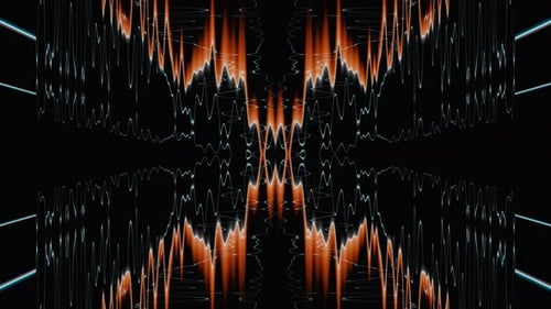 Abstract Orange and Blue Curve Waves Vj Loop Animation