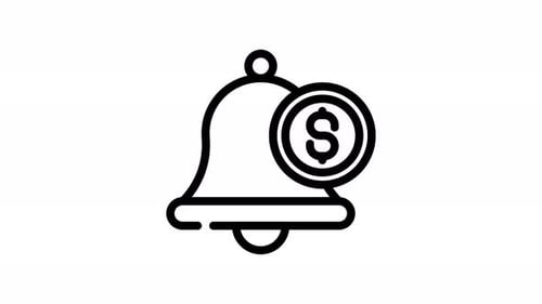 Animated Bell Icon with Dollar Sign Notification for Financial Alerts