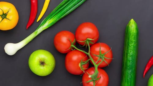 Vibrant Produce Assortment Zooming In