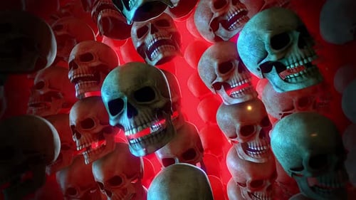 Halloween Animated Floating Skulls Background