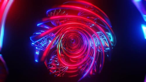 Dynamic VJ Loop with Flashing Neon Disco Strobe Lights
