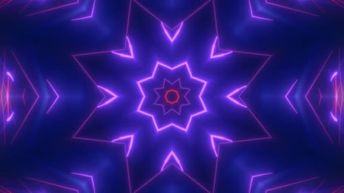 Abstract Neon Geometric Kaleidoscope Motion Background