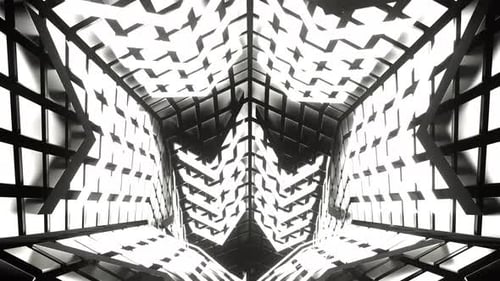 White Strobe Hexagonal Circle Tunnel Background Vj Loop In 4K