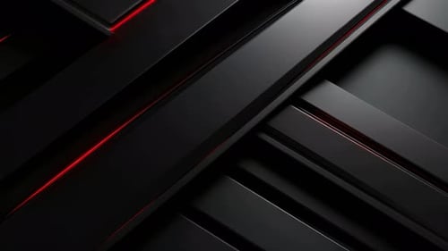 Dark Geometric Background with Dynamic Red Glowing Lines