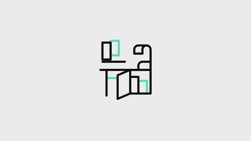 Minimal Line Drawing Office Desk Animation