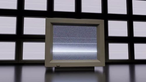 Old Broken Vintage TV with Noise