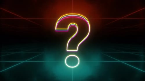 Fond rétro d'animation de points d'interrogation