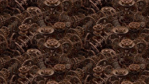 Cog Wheel Mechanism Rust Loop Tile texture. This footage is loopable and tileable and can
create
