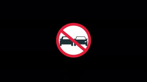 No Overtaking or Keep Distance. Road Safety Concept Animation Video - Transparent