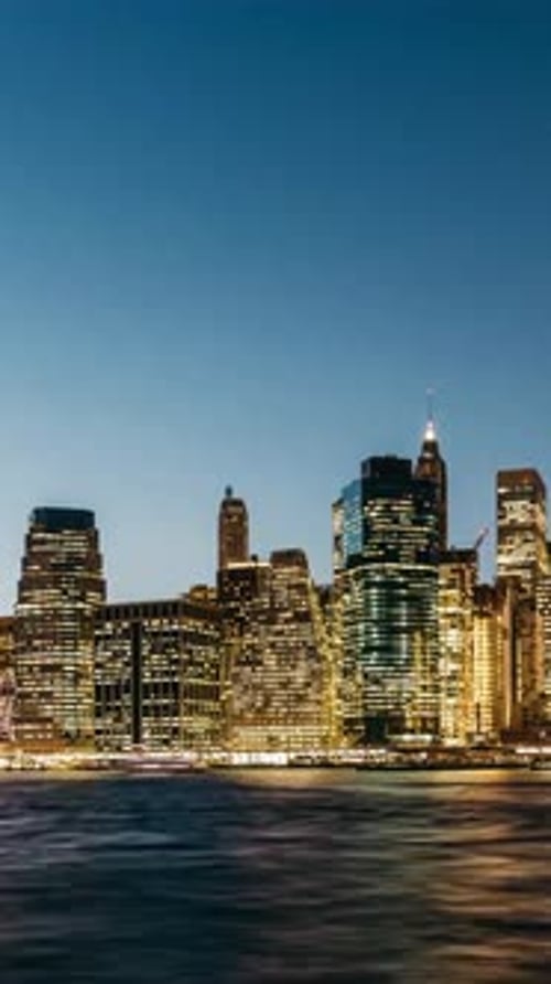 Vertical View Of New York Cityscape, USA