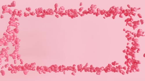 Fluid Pink Hearts Frame Animation for Love and Romantic Events