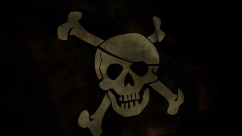 Gritty Pirate Flag Waving Loop