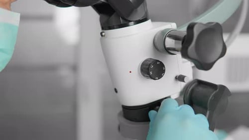 Medical Microscope Adjustment in Clean Hospital Environment