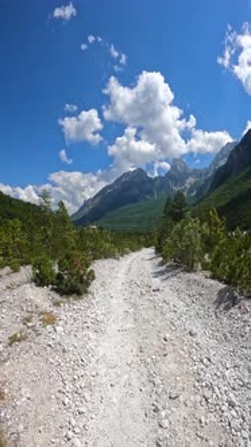 Trail in the Valbona valley trekking to Theth, Theth national park, Albanian Alps, Valbona Albania
