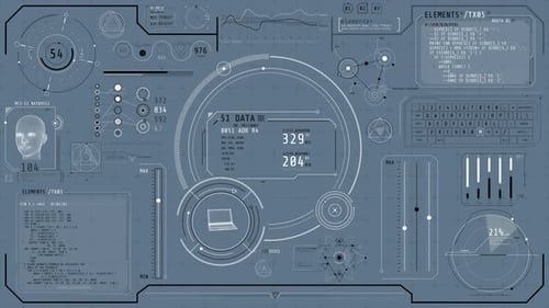 Animation d'une interface de haute technologie pour le traitement de différentes données