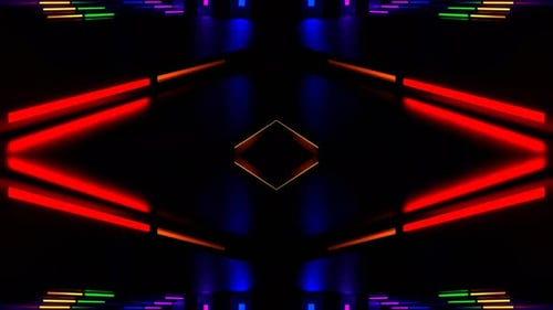 Rainbow Neon Stair Kaleidoscope Background Vj Loop In 4K