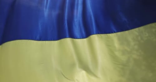 Ukrainian Flag Gently Rippling Background