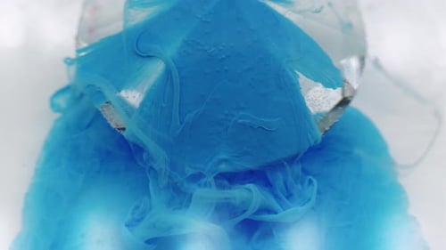 Abstract Blue Ink Swirling in Water