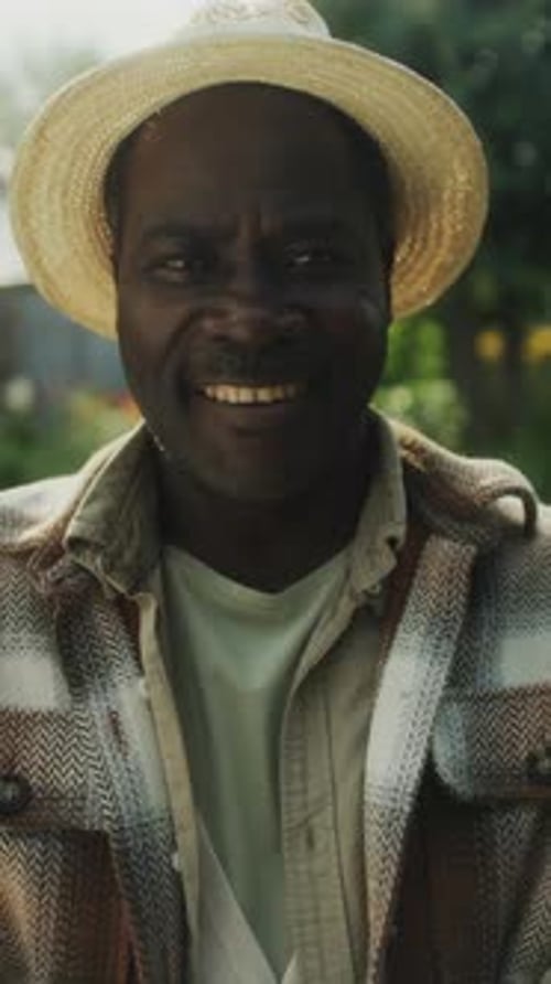 Portrait of Joyous African American Farmer