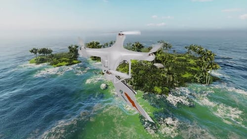 Cyprus Flag Flying With A Drone