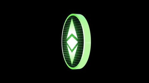 Futuristic Green Ethereum Symbol Logo Reveal Animation