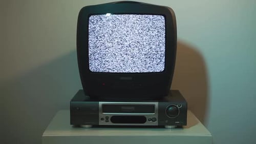 Retro Television Showing Static on VCR
