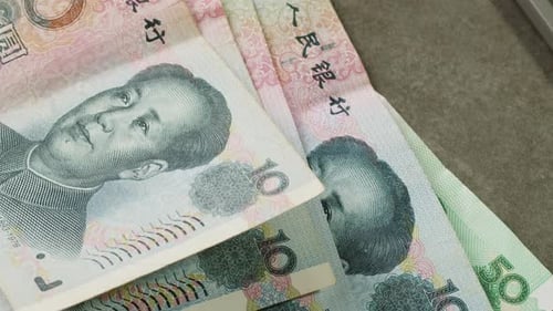 Detailed Close Up of 10 Yuan the Chinese Currency 10 Renminbi the Smallest Banknote Denomination of