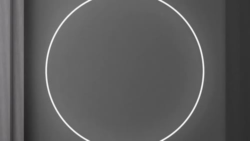 Minimalist Glowing Circle on Gray Background