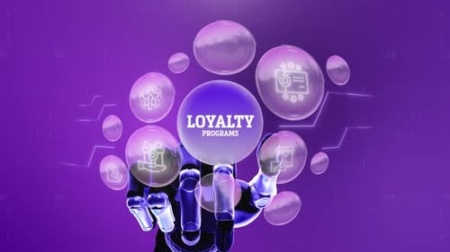 Digital Screen, Loyalty Program Robotic Technology, Concept, Background 4K