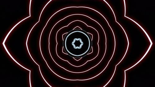 Abstract Neon Geometric Tunnel Loop Background