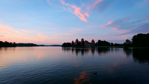 Trakai Island Castle in Lake Galve Lithuania