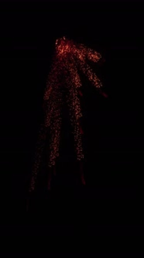 Abstract Red Fluid Particle Dissipation Effect