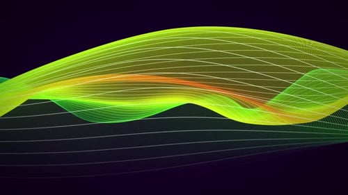 Dynamic Abstract Wireframe Wave Grid Background