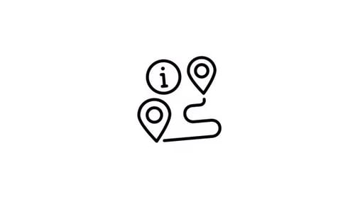 Minimalist Line Animation of Map Pins and Route