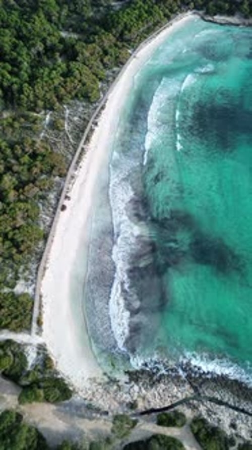 Exotic tropical island beach aerial view