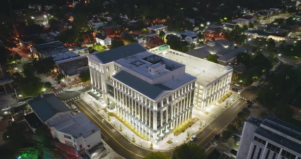 Huntsville Alabama City Hall Building Brightly Illuminated at Night ...