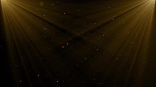 Golden Particles with Elegant Stage Spotlights for Awards Ceremony